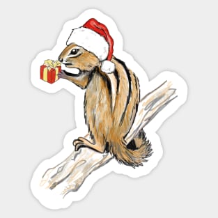 Christmas chipmunk Sticker